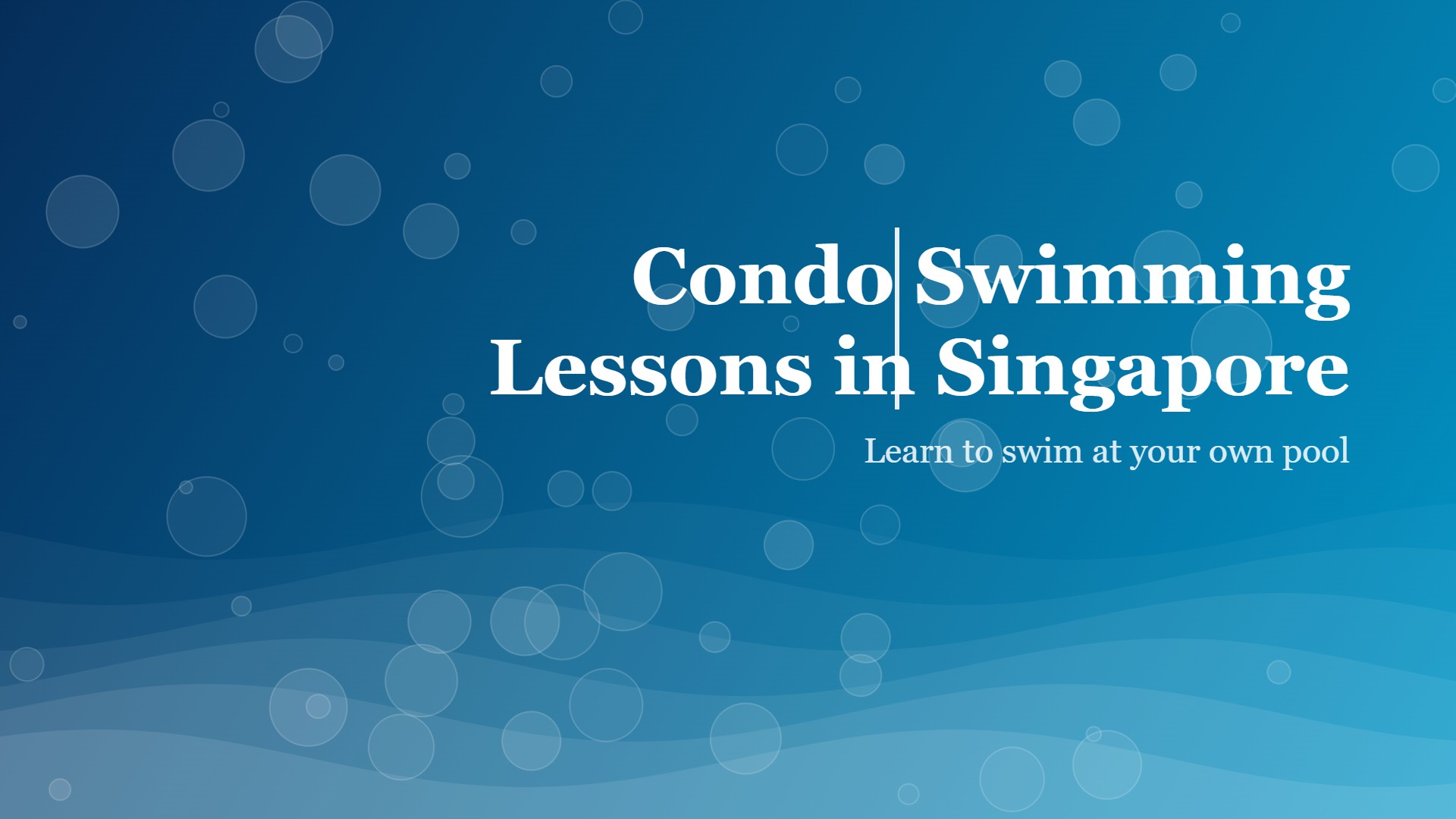 Condo swimming lessons in Singapore at a residential condominium pool