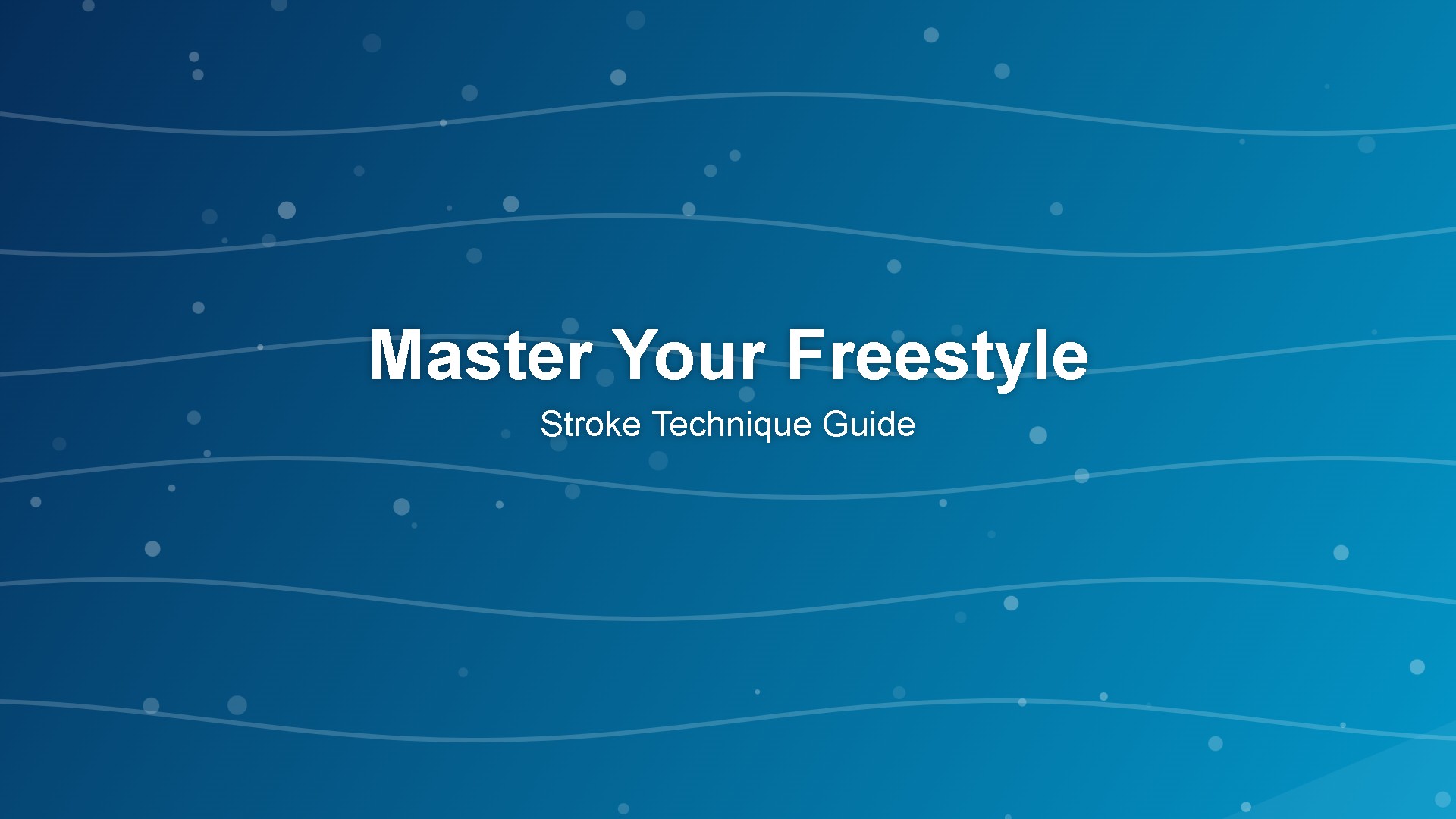 Freestyle swimming technique guide for Singapore swimmers